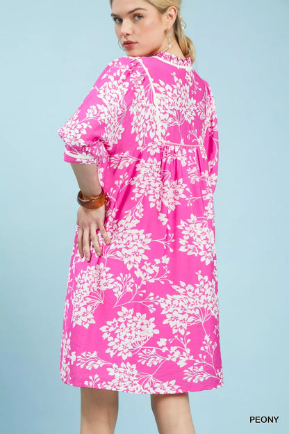 Hazel Blues® |  Umgee Floral Babydoll Dress with Pockets