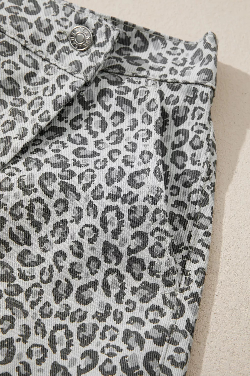 Hazel Blues® |  Leopard Print Elastic Waist Denim Shorts