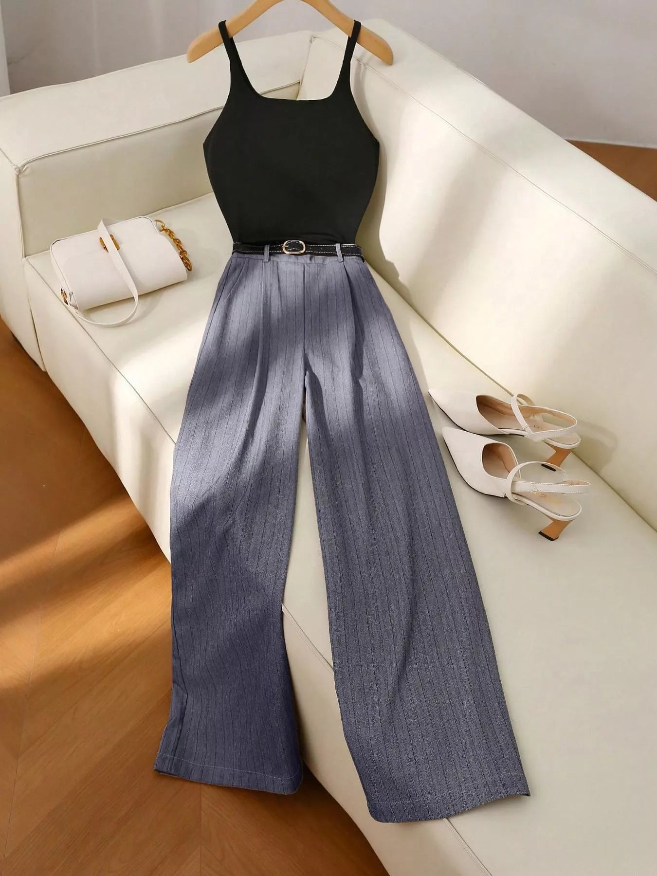 Hazel Blues® |  Sleeveless Top and Wide-Leg Pants Set