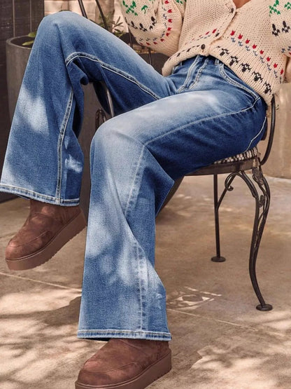 Hazel Blues® |  Washed Wide Leg Jeans