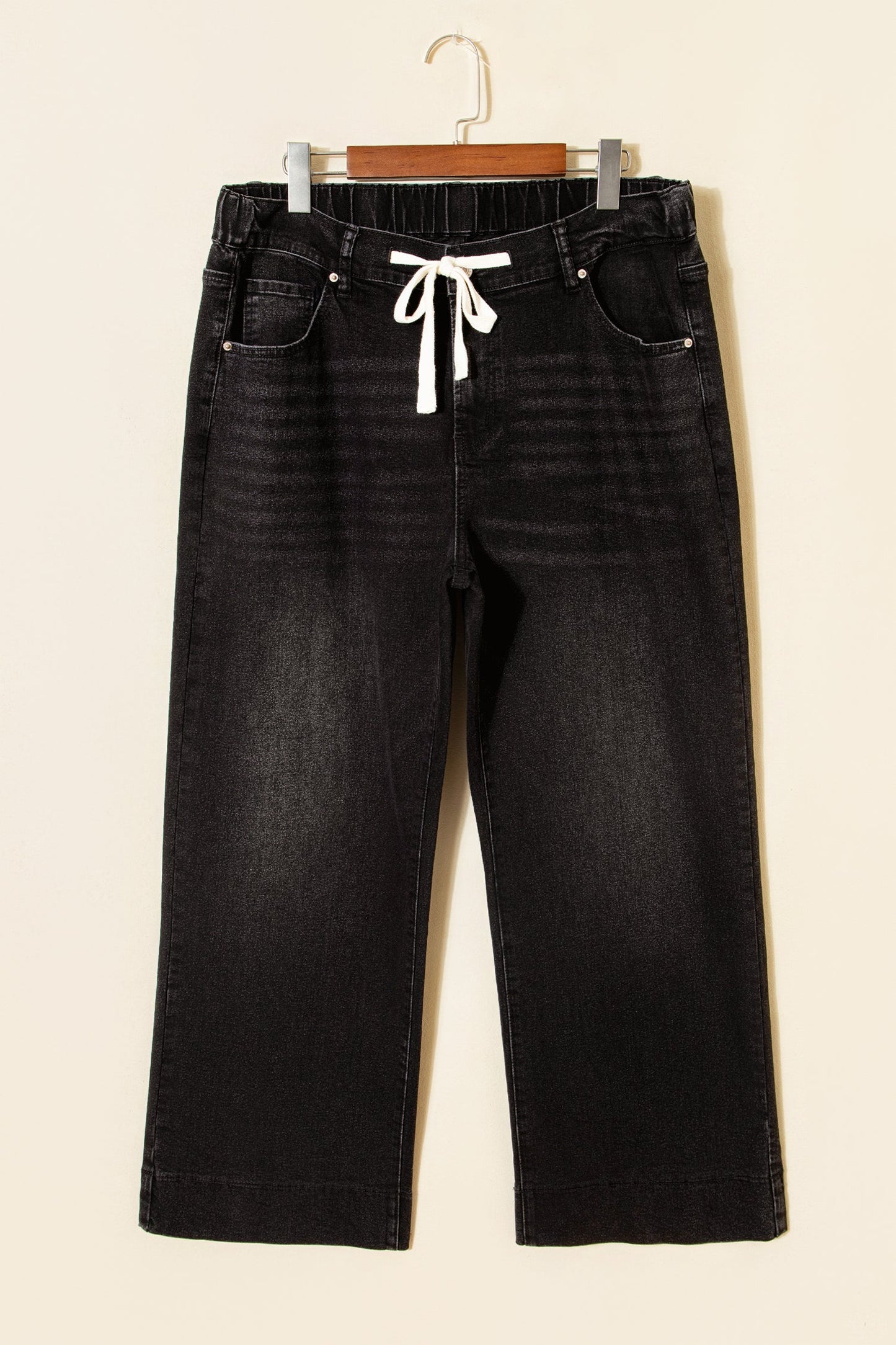 Hazel Blues® | Blue Acid Wash Contrast Lace-up Jeans