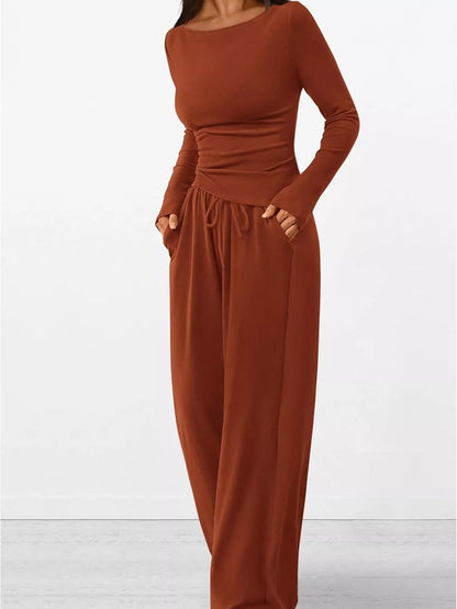 Hazel Blues® |  Long Sleeve Top and Wide Leg Pants Set