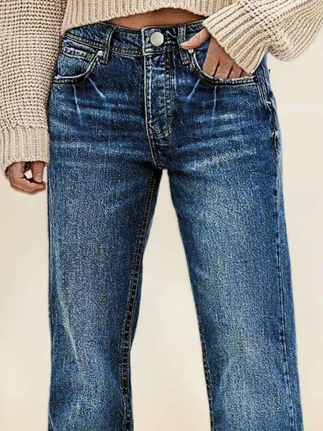 Hazel Blues® |  Vintage Wash Straight Leg Jeans
