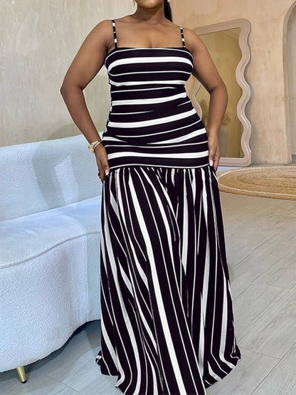 Hazel Blues® | Striped Spaghetti Strap Maxi Dress