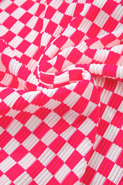 Hazel Blues® |  Checkered Button Up Top and Pants Lounge Set