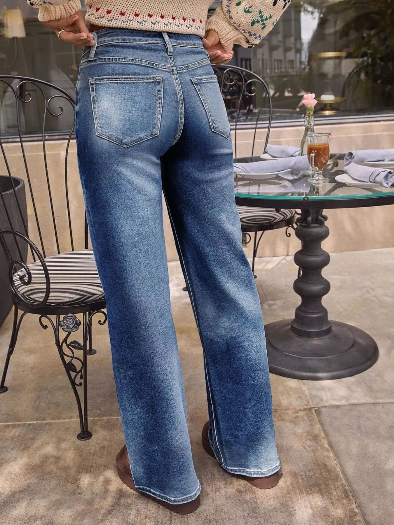 Hazel Blues® |  Washed Wide Leg Jeans
