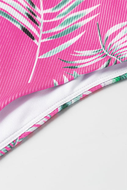 Hazel Blues® | Rose Tropical Print Textured Bikini Bottoms