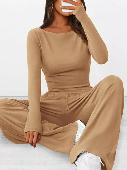 Hazel Blues® |  Long Sleeve Top and Wide Leg Pants Set