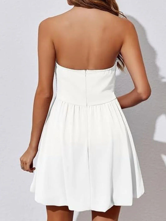 Hazel Blues® |  Ruched Tube Mini Dress