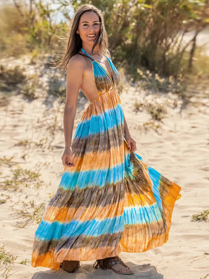 Hazel Blues® |  Tie-Dye Halter Neck Dress