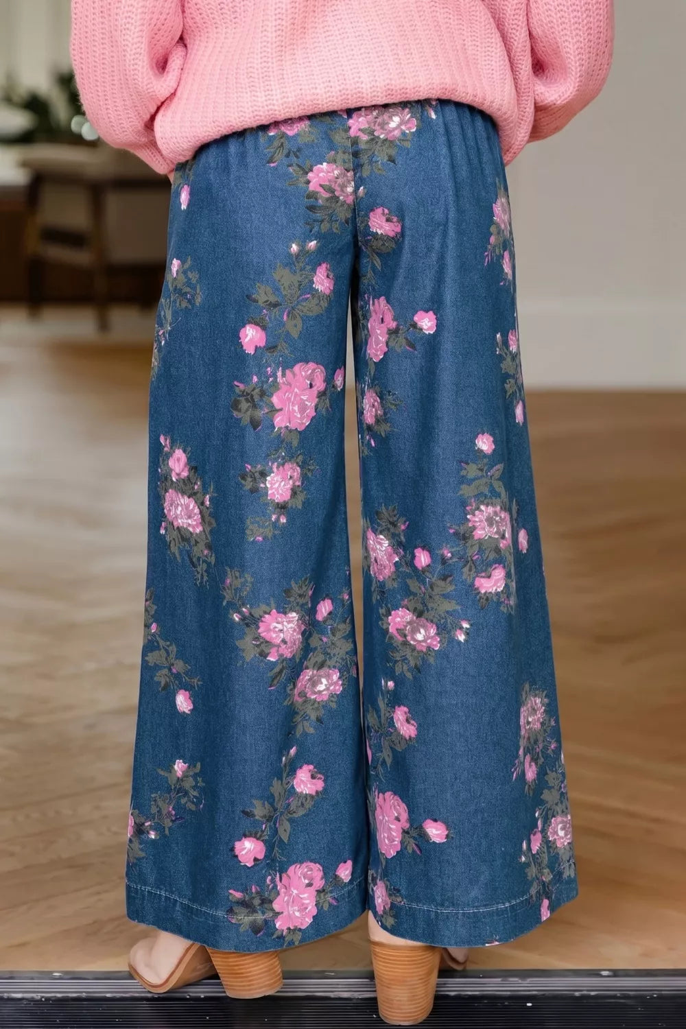 Hazel Blues® |  Floral Wide Leg Jeans