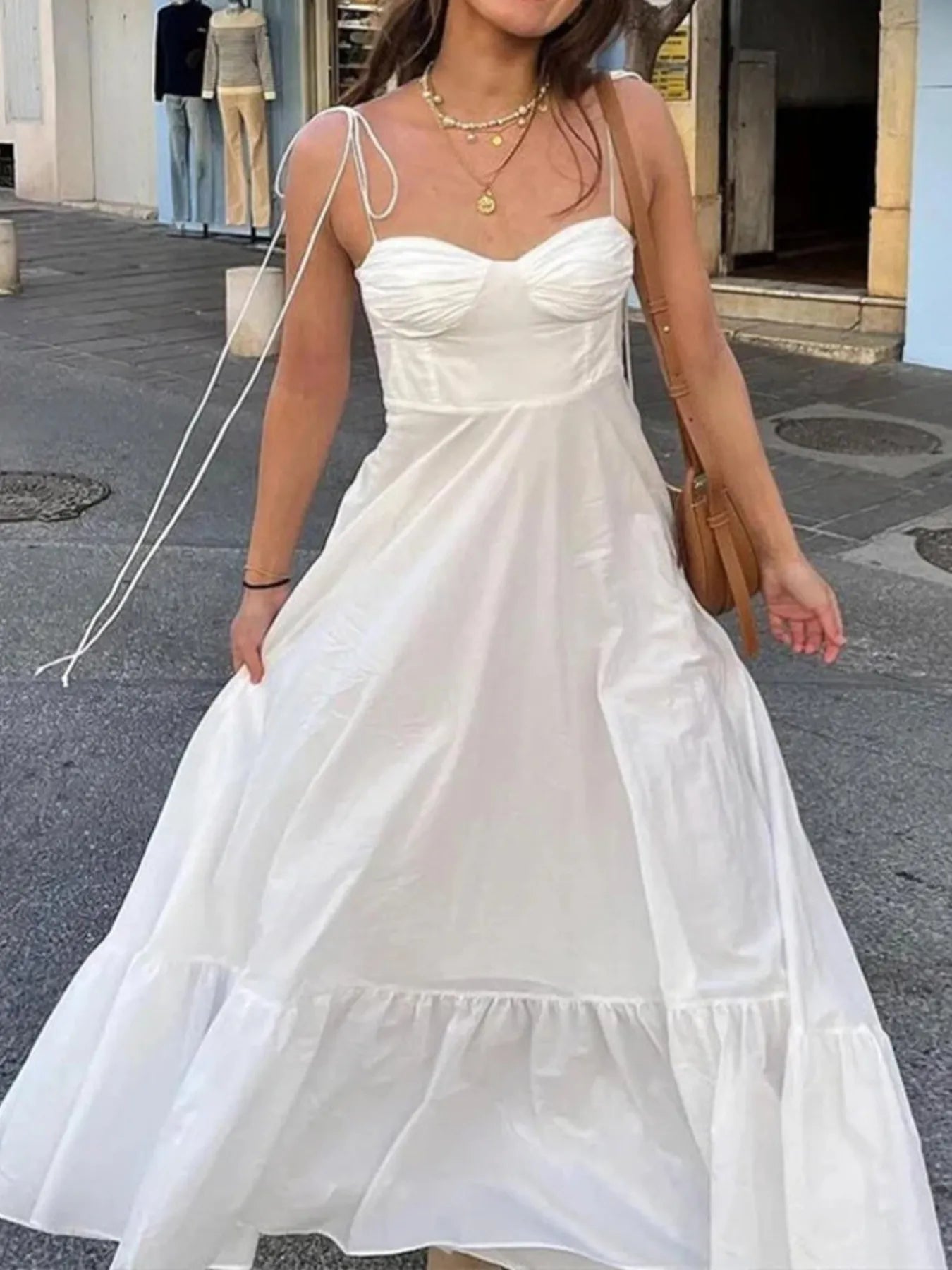 Hazel Blues® | Sweetheart Neck Tiered Maxi Dress