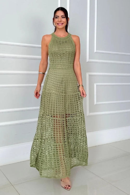 Hazel Blues® |  Hollowed-Out Sleeveless Maxi Dress