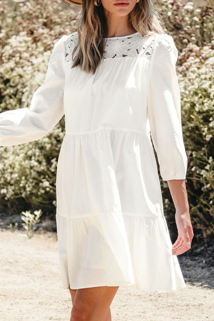 Hazel Blues® |  3/4 Sleeve Tiered Mini Dress