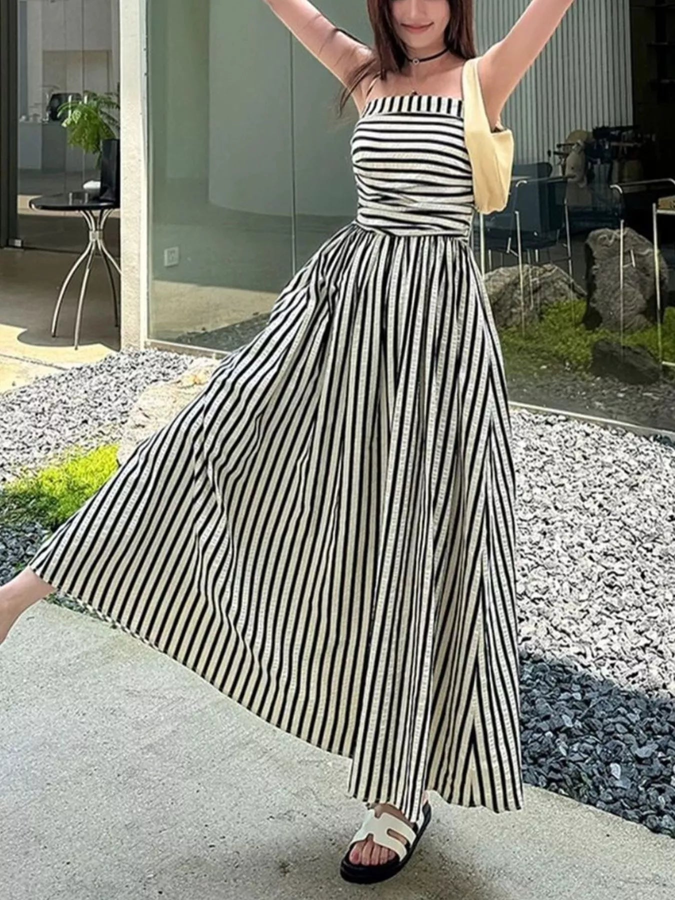 Hazel Blues® |  Striped Spaghetti Strap Casual Maxi Dress