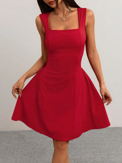Hazel Blues® |  Square Neck Sleeveless Mini Dress