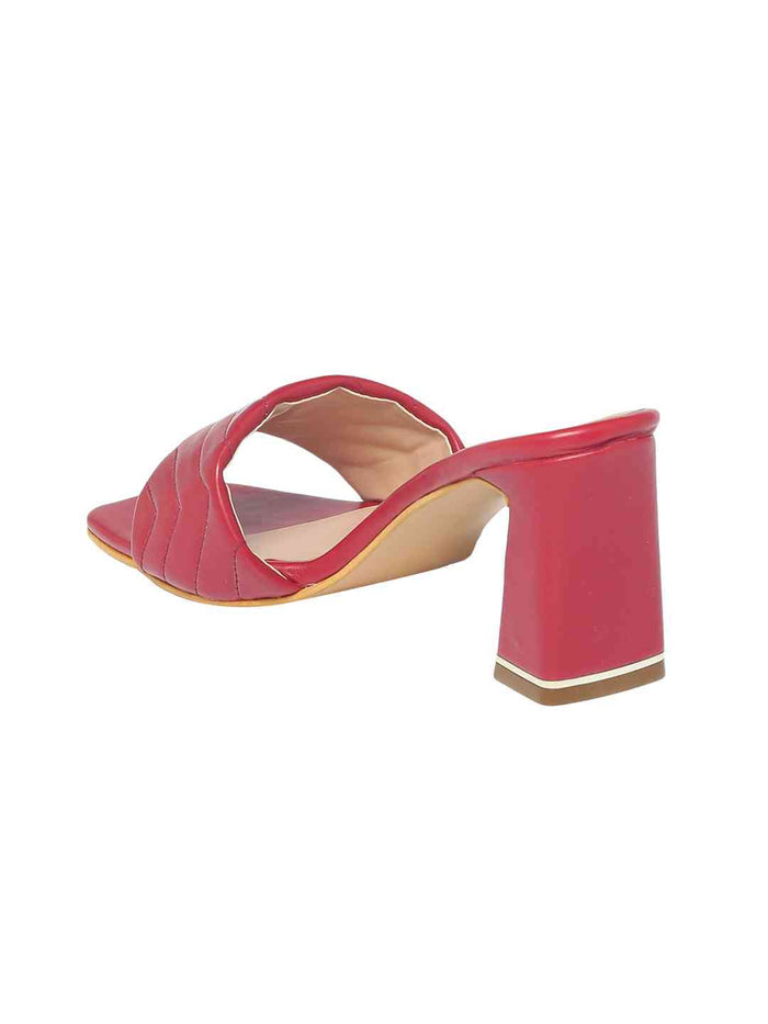 Claire Maroon Block Heel