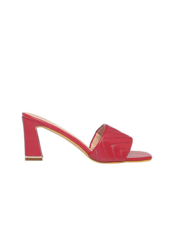 Claire Maroon Block Heel
