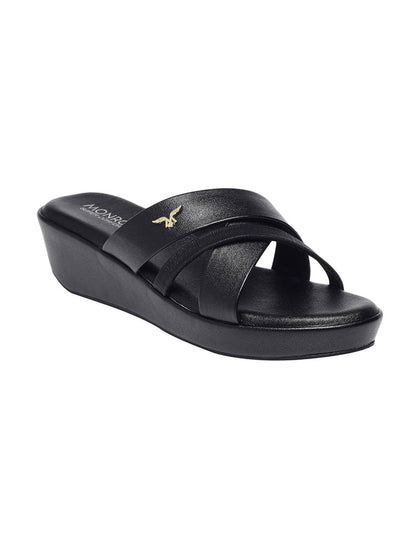 Cleo Black Wedge Heels