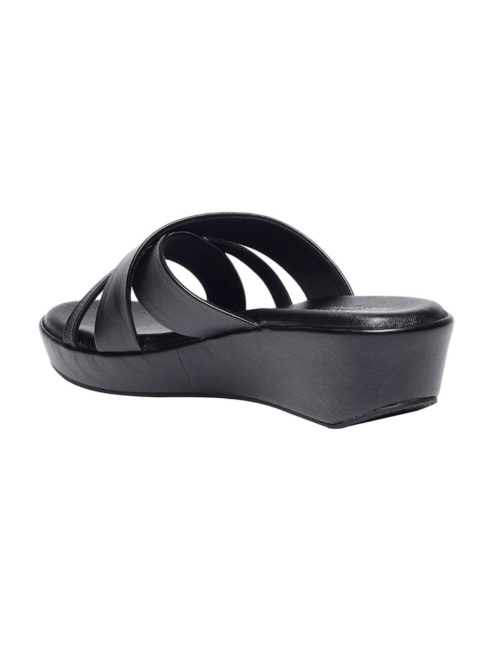 Cleo Black Wedge Heels