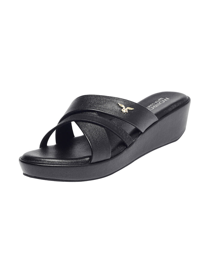 Cleo Black Wedge Heels