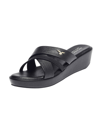 Cleo Black Wedge Heels