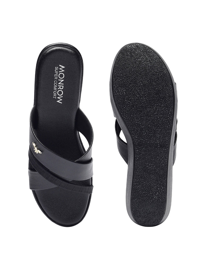 Cleo Black Wedge Heels