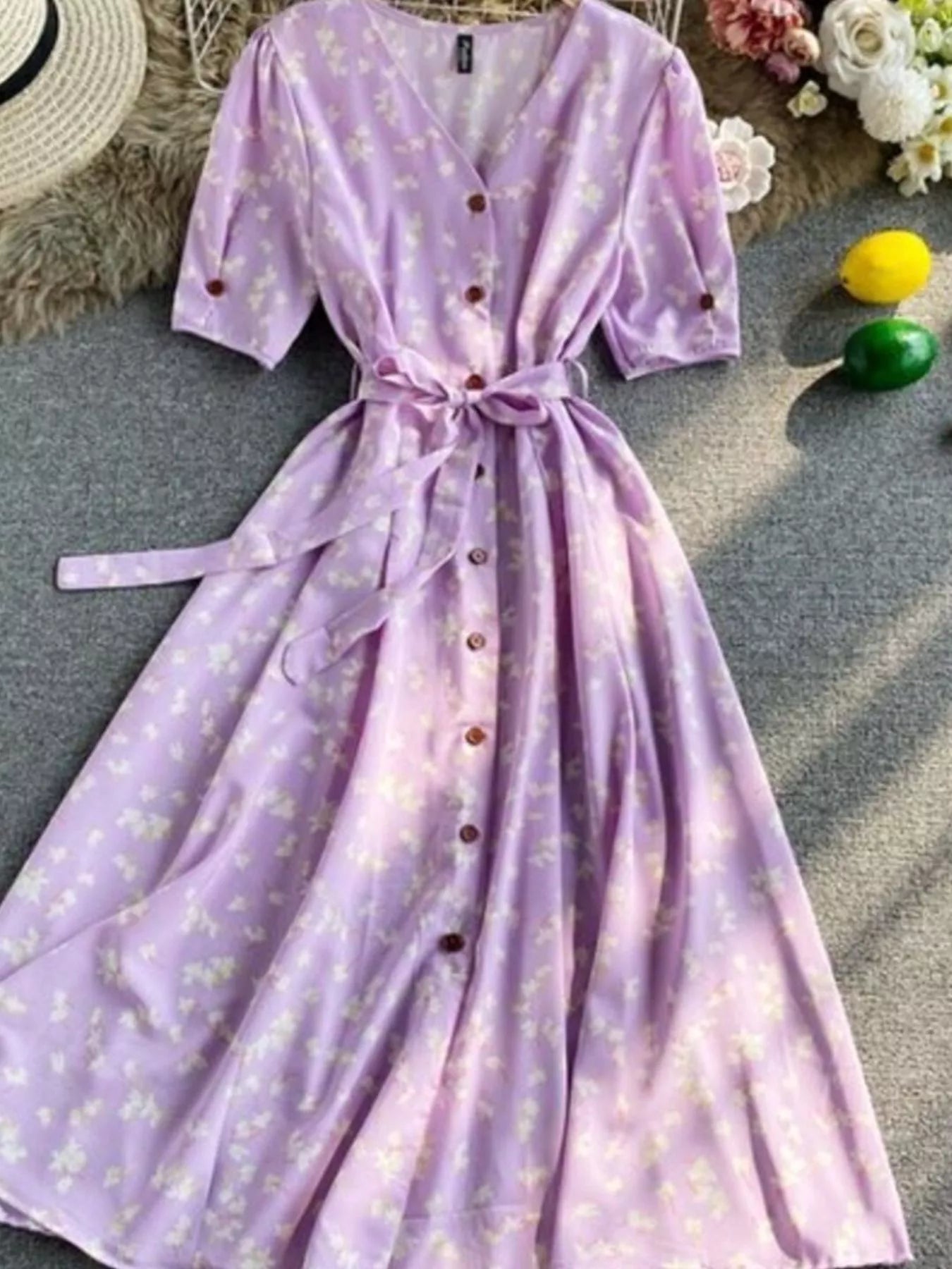 Hazel Blues® |  Floral Print V-Neck Midi Dress