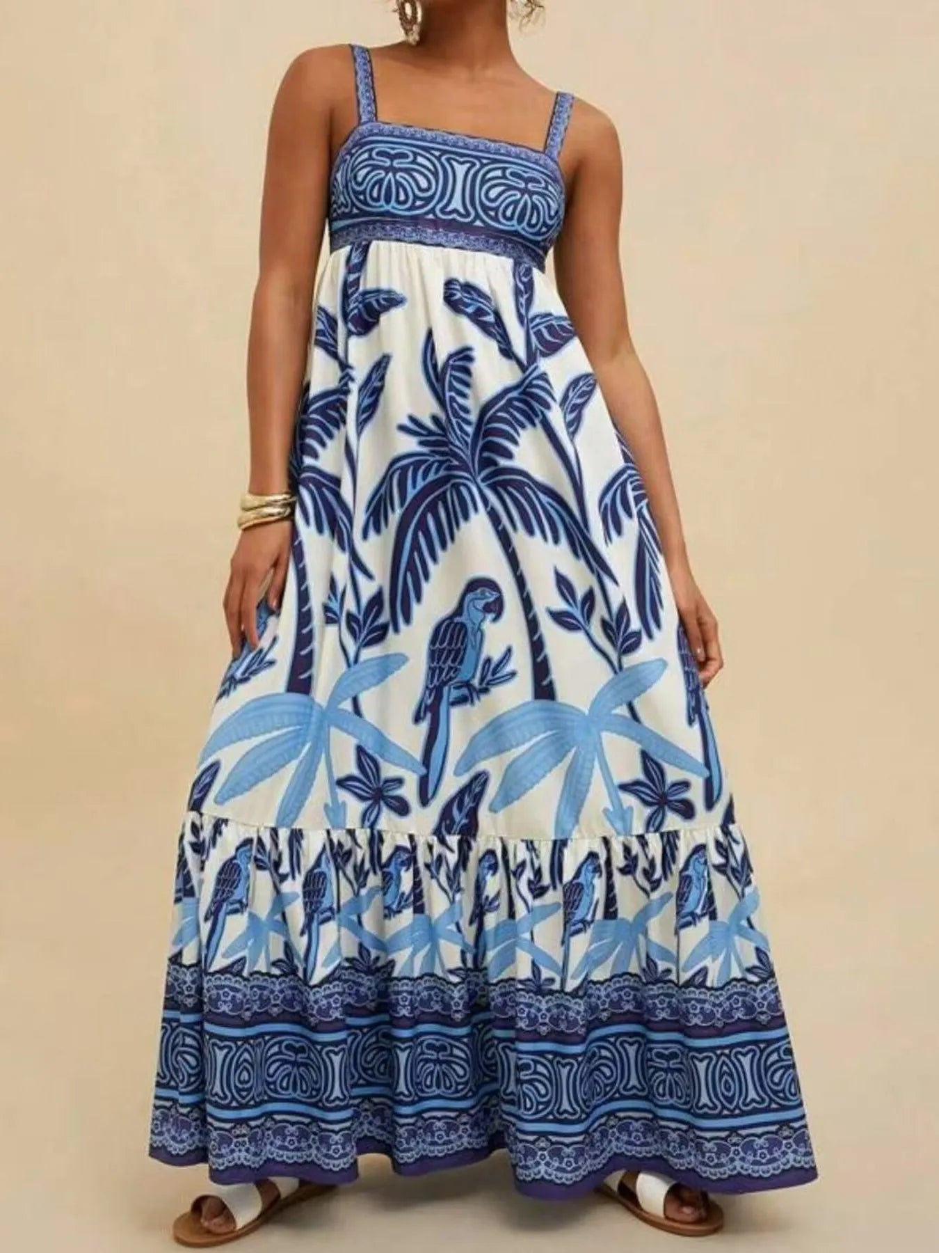 Hazel Blues® |  Tropical Print Maxi Cami Dress