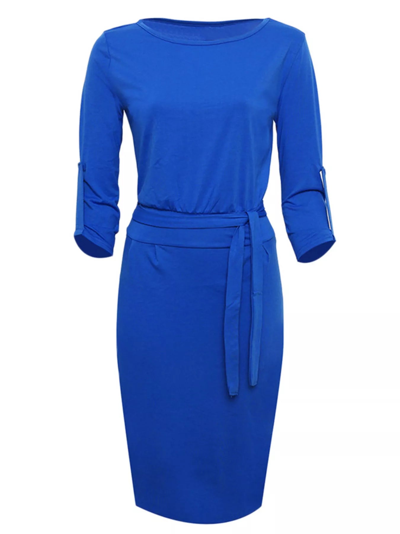 Hazel Blues® |  Tie-Waist Round Neck Dress