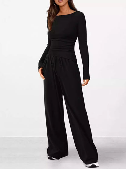 Hazel Blues® |  Long Sleeve Top and Wide Leg Pants Set