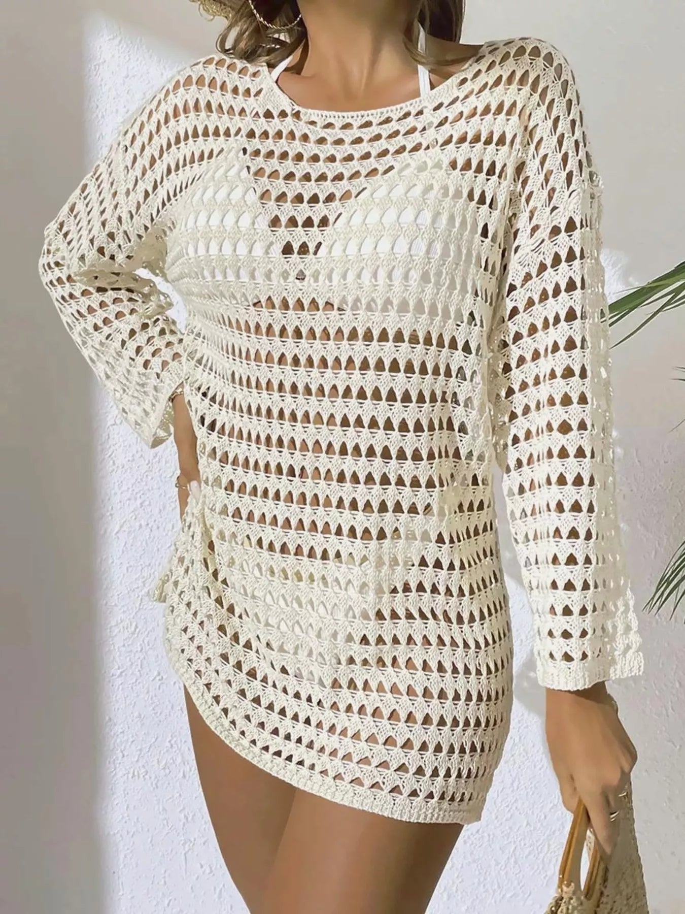 Hazel Blues® | Crochet Knit Long Sleeve Cover-Up