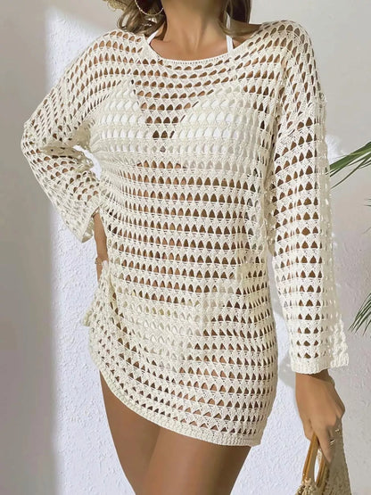Hazel Blues® | Crochet Knit Long Sleeve Cover-Up