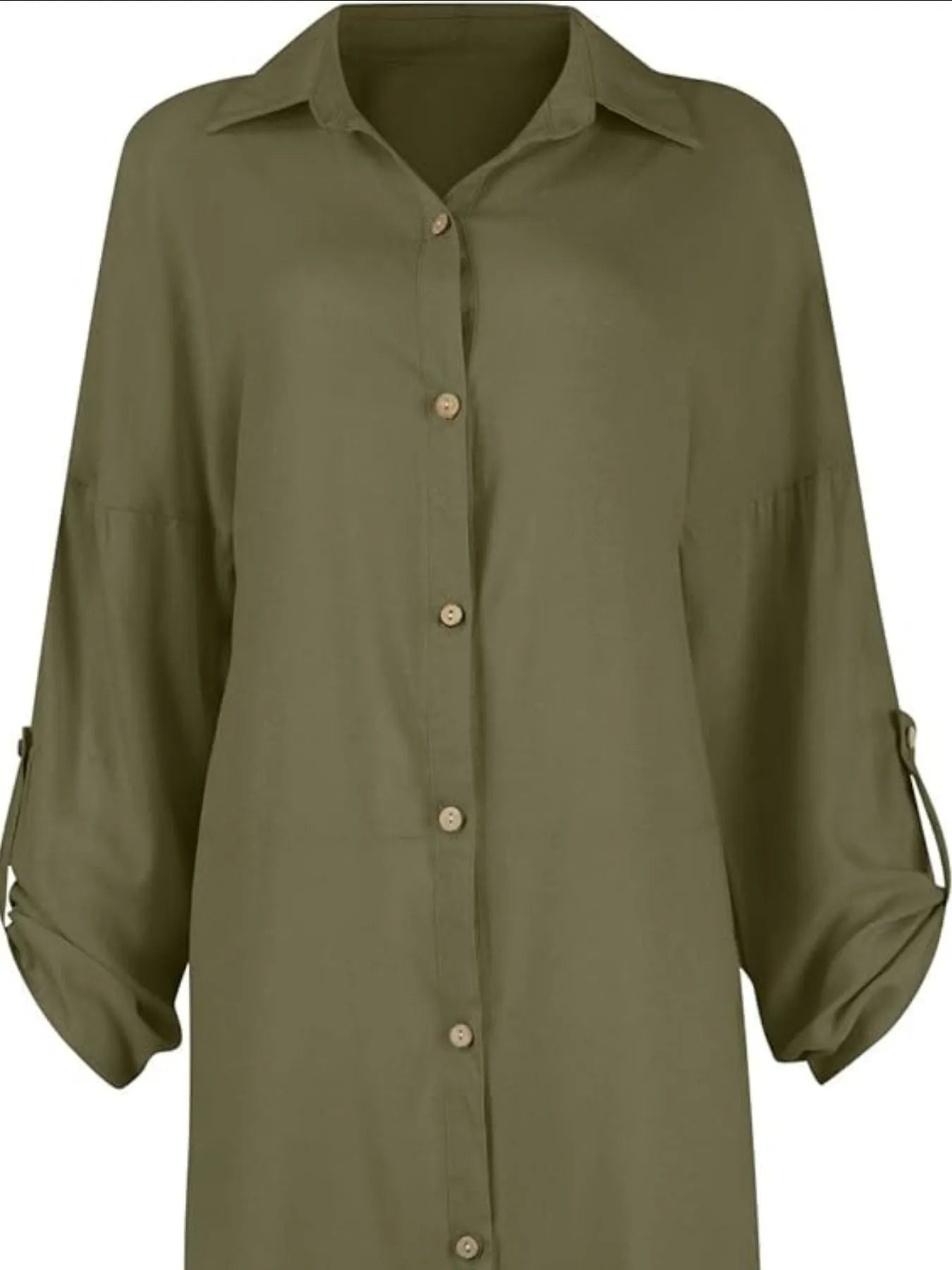 Hazel Blues® |  Button Down Long Sleeve Shirt Dress