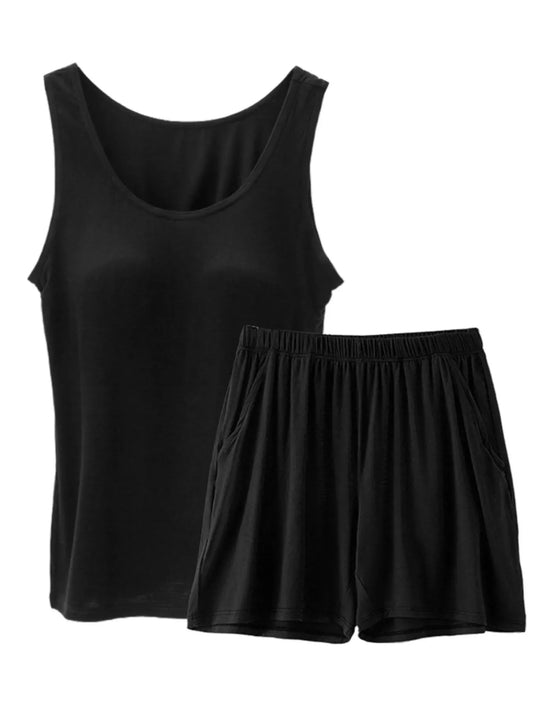 Hazel Blues® | Modal Padded Sleeveless Tank Top & Shorts Set