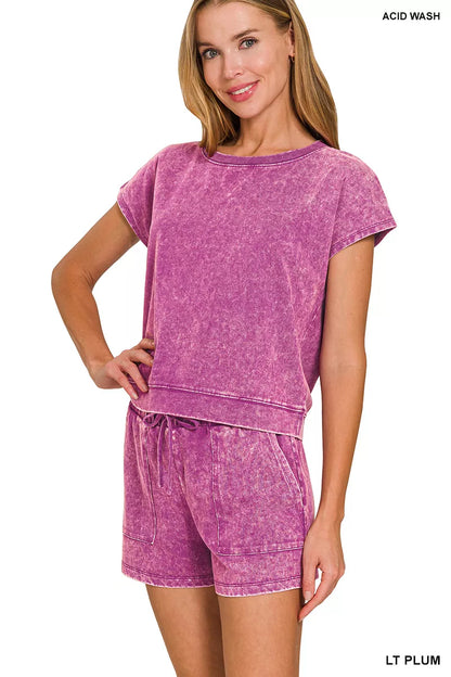 Hazel Blues® |  Zenana Premium Cotton Washed Sleeveless Top & Shorts Set