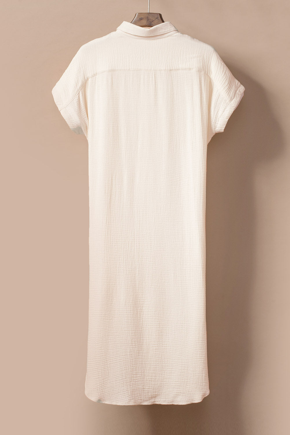 Hazel Blues® |  Apricot Crinkled Buttons Maxi Beach Dress with Slits
