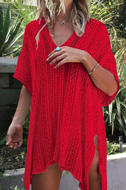 Hazel Blues® | Cutout V-Neck Cover-Up with Tassel