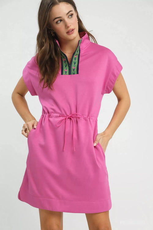 Hazel Blues® |  Umgee Dolman Sleeve Zip Detail Dress