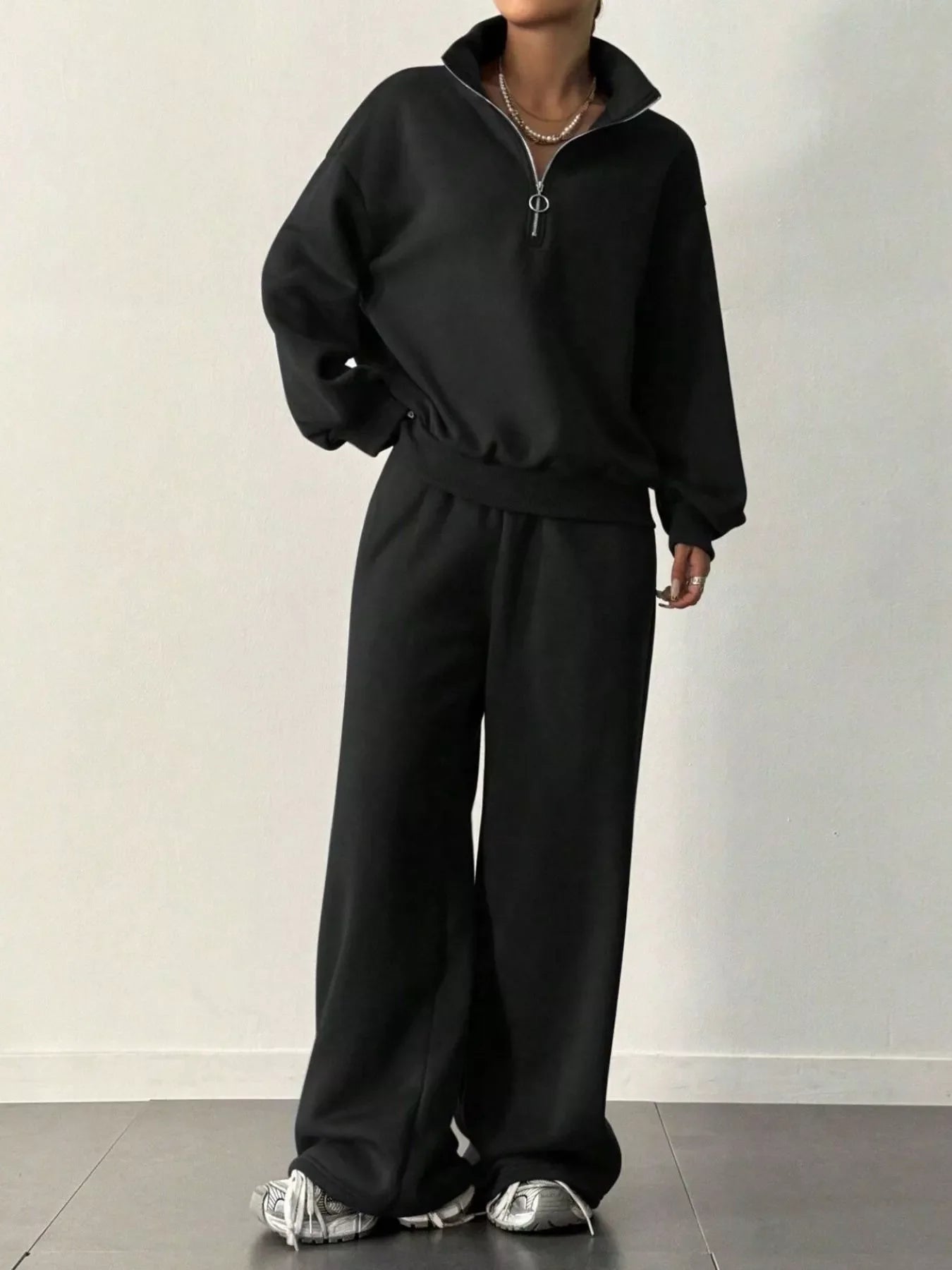 Hazel Blues® |  Half-Zip Long Sleeve Sweatshirt and Pants Set