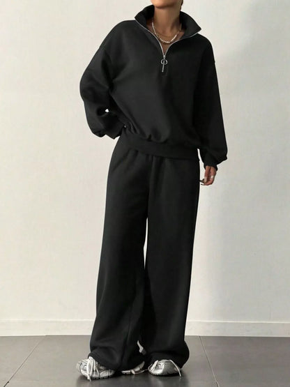 Hazel Blues® |  Half-Zip Long Sleeve Sweatshirt and Pants Set