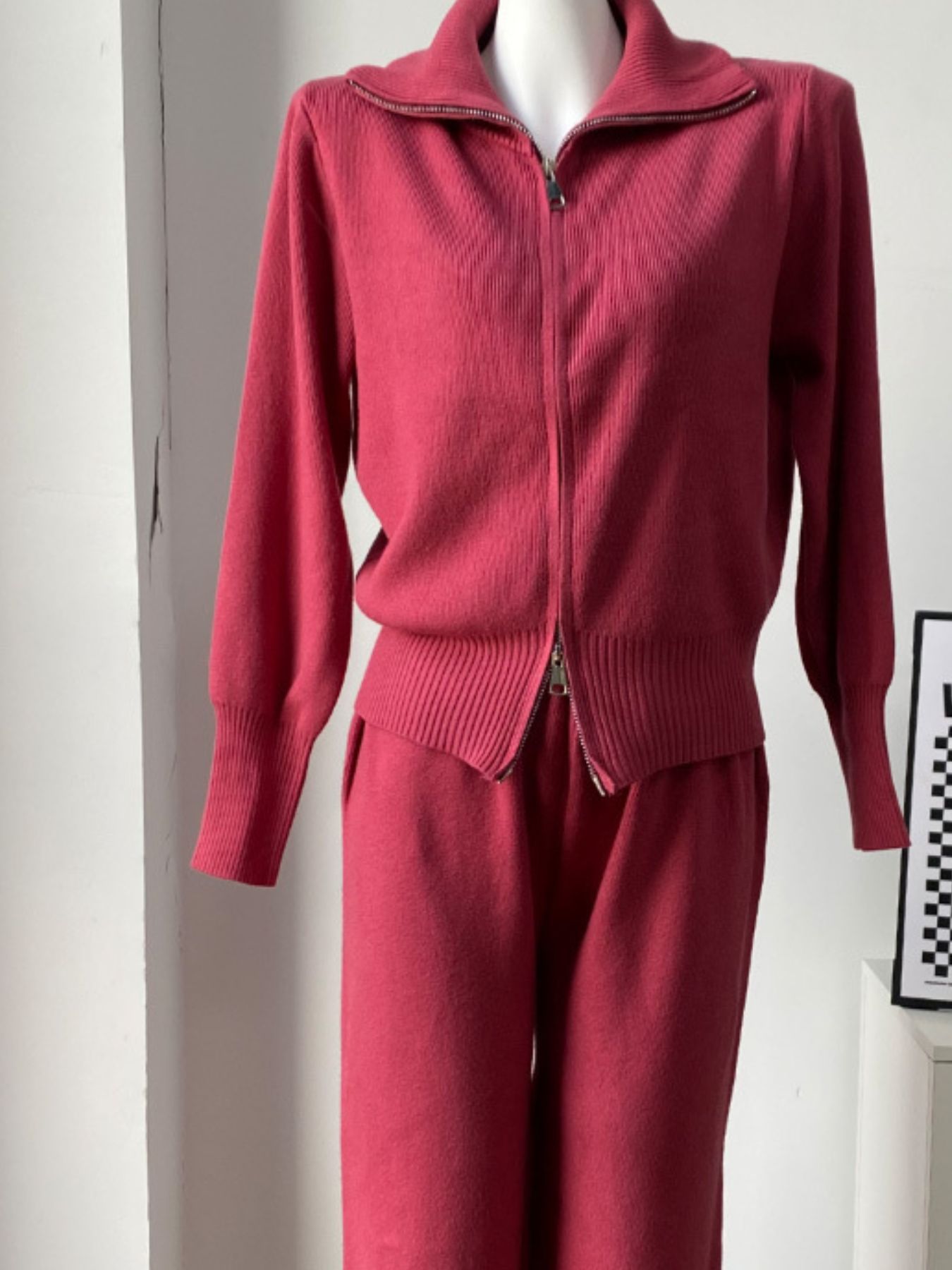 Hazel Blues® |  Zip Up Outerwear and Wide Leg Pants Set