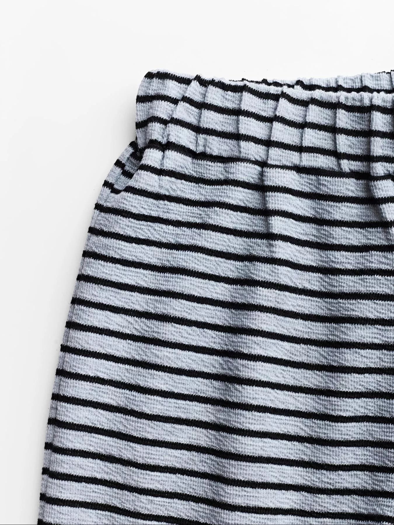 Hazel Blues® |  Striped Crop Top and Wide Leg Pants Set