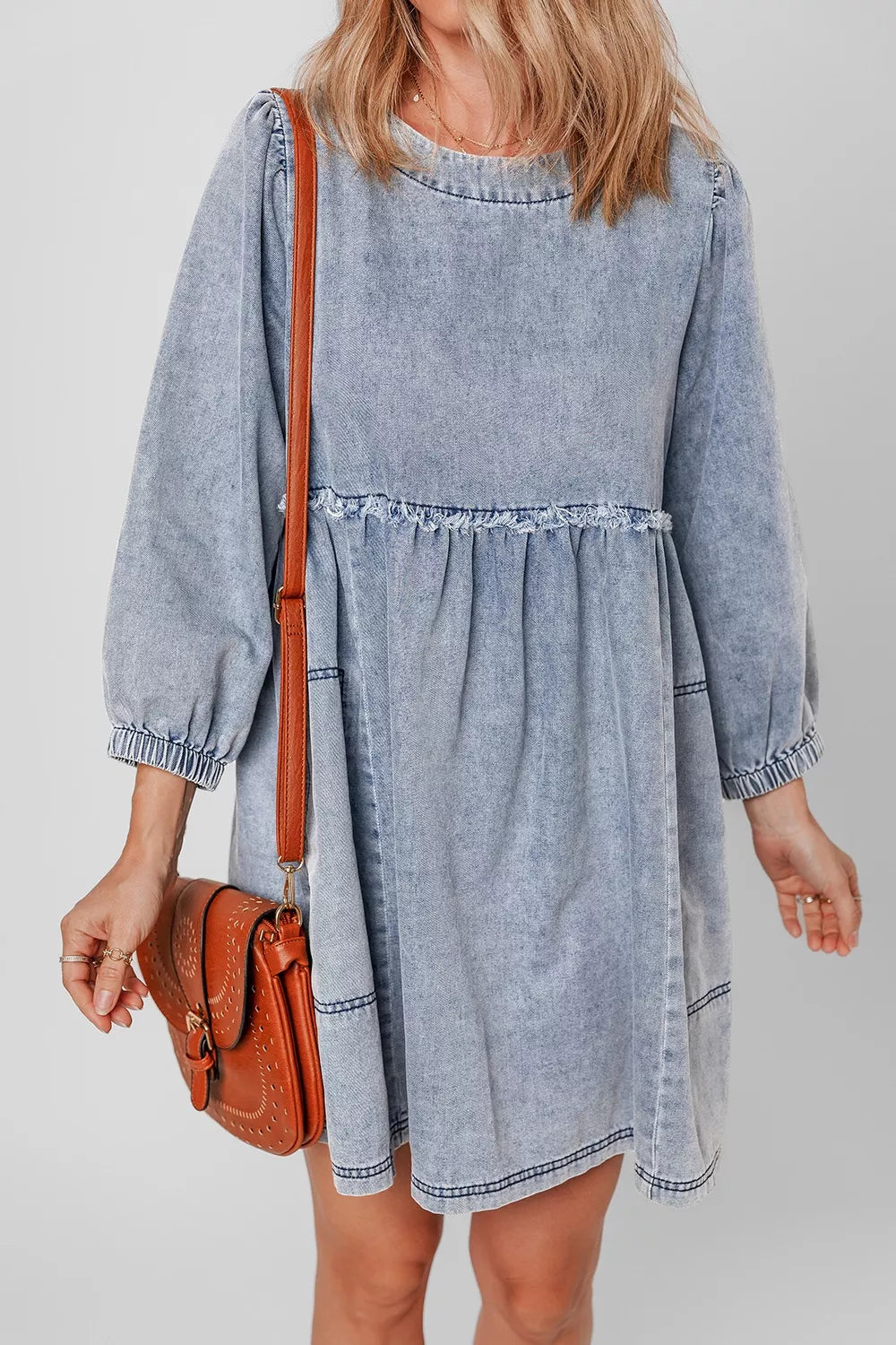 Hazel Blues® |  Vintage Wash Denim Dress with Pockets