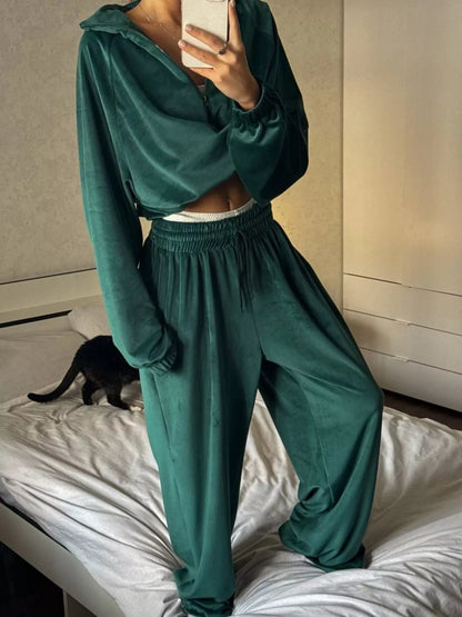 Hazel Blues® |  Zip Up Long Sleeve Outerwear and Pants Set