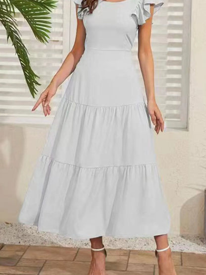 Hazel Blues® |  Flutter Sleeve Cutout Summer Midi Dress