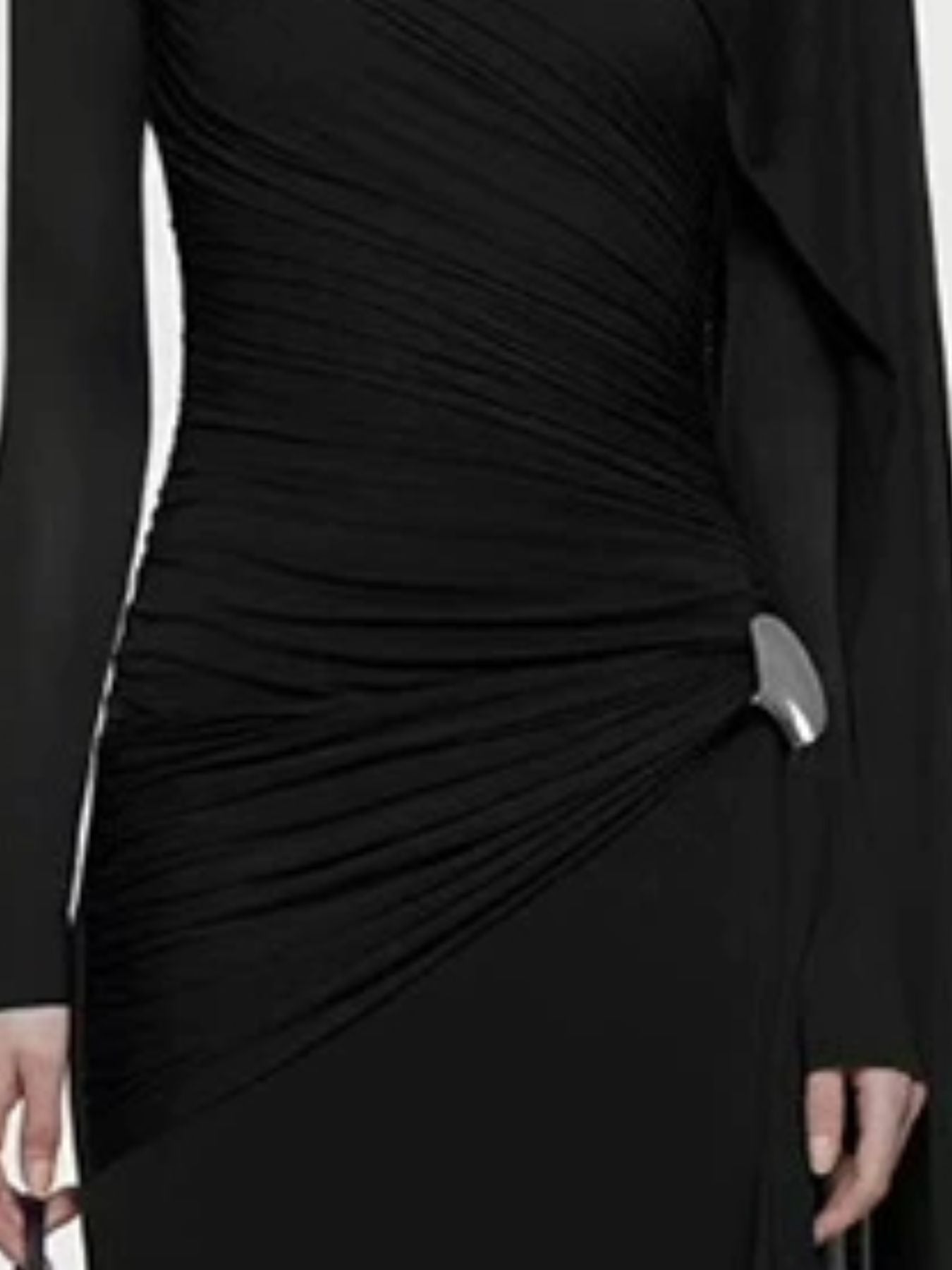 Hazel Blues® |  Ruched Draped Long Sleeve Maxi Dress