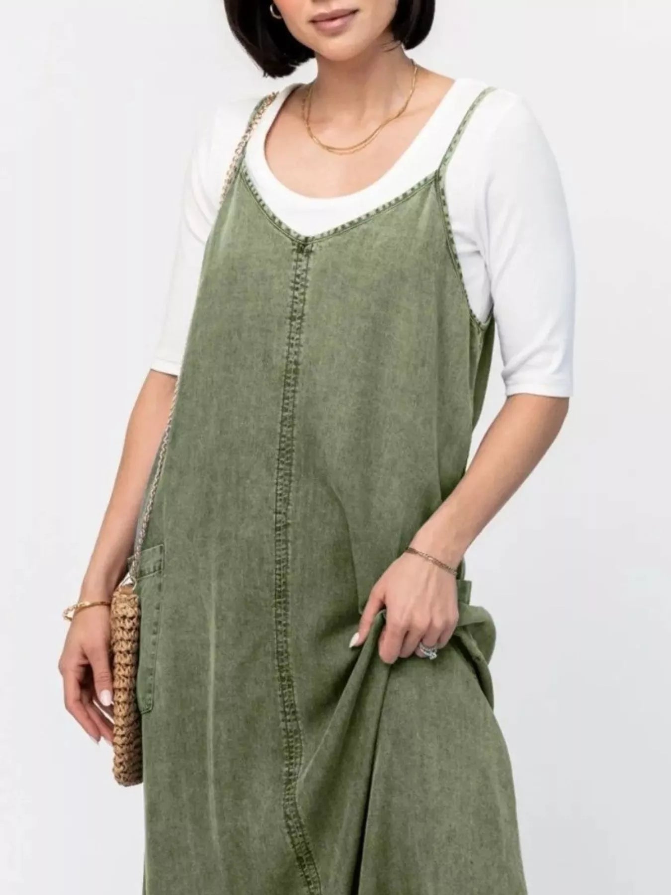 Hazel Blues® |  Casual Washed Denim Cami Maxi Dress