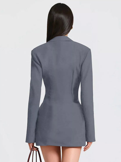 Hazel Blues® | Blazer-Style Long Sleeve Mini Dress