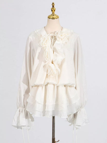 Hazel Blues® |  Ruffled Flounce Sleeve Mini Dress